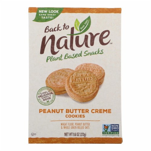 Back To Nature Creme Cookies - Peanut Butter - Case of 6 - 9.6 oz. Perspective: front