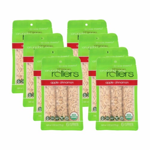 Crunchy Rollers - RollRice Aple Cinnamon - Case of 8-2.6 OZ Perspective: front