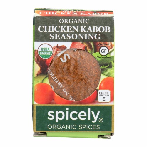 Spicely Organics - Organic Chicken Kabob Seasoning - Case of 6 - 0.4 oz. Perspective: front
