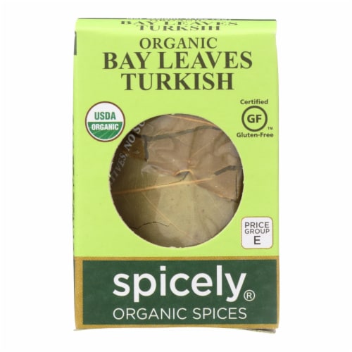 Spicely Organics - Organic Bay Leaves - Turkish Whole - Case of 6 - 0.1 oz. Perspective: front