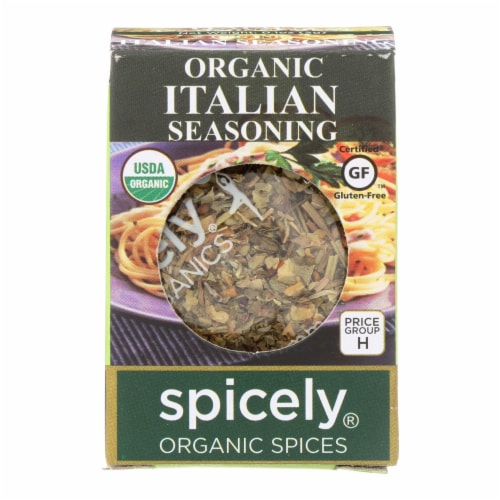 Spicely Organics - Organic Italian Seasoning - Case of 6 - 0.1 oz. Perspective: front