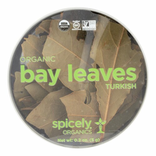 Spicely Organics - Organic Bay Leaves - Turkish Whole - Case of 2 - 0.2 oz. Perspective: front