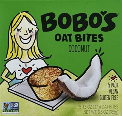 Bobo's Oat Bites Coconut Vegan & Gluten Free,6.5oz (Pack of 6) Perspective: front