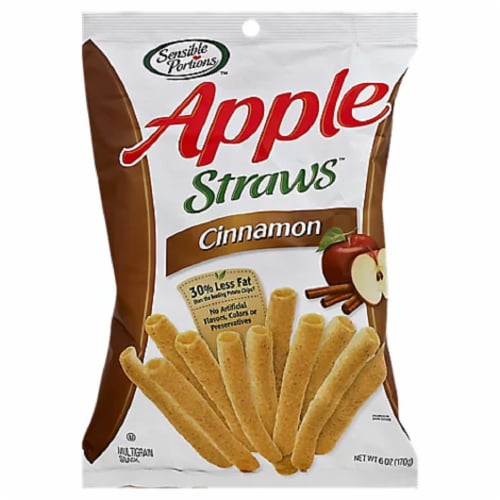 Sensible Portions Cinnamon Apple Straws, 6 OZ (Pack of 12) Perspective: front