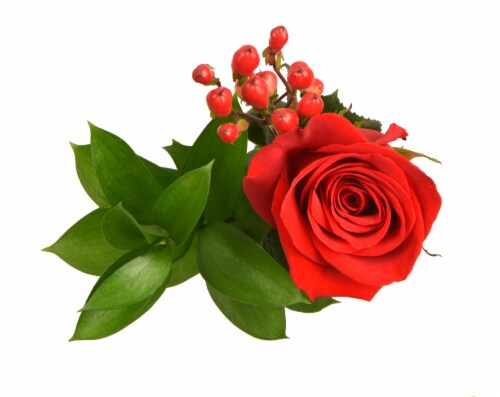 Single Rose Bouquet Perspective: front