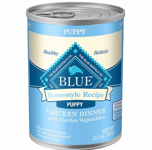 Blue Buffalo Homestyle Recipe Chicken with Garden Vegetables Natural Food For Puppies Perspective: front