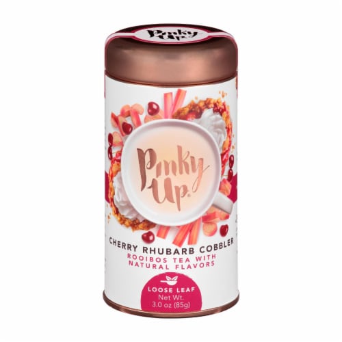 Pinky Up - Loose Leaf Rooibos Tea - Cherry Rhubarb Cobbler - Case of 6-3 OZ Perspective: front