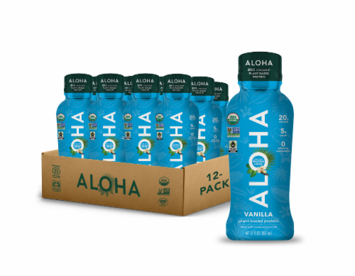 Aloha Organic Plant Based Vanilla Protein Shake Perspective: front