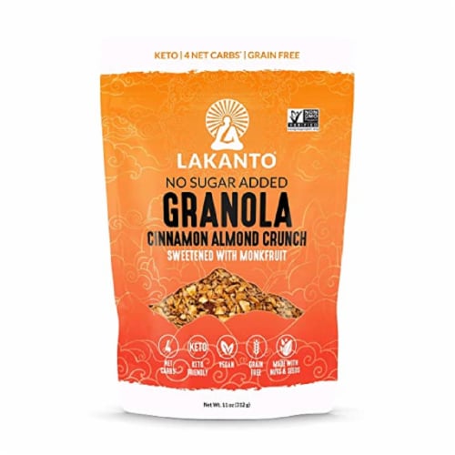 Lakanto No Sugar Added Granola Cinnamon Almond Crunch, 11 oz (Pack of 8) Perspective: front