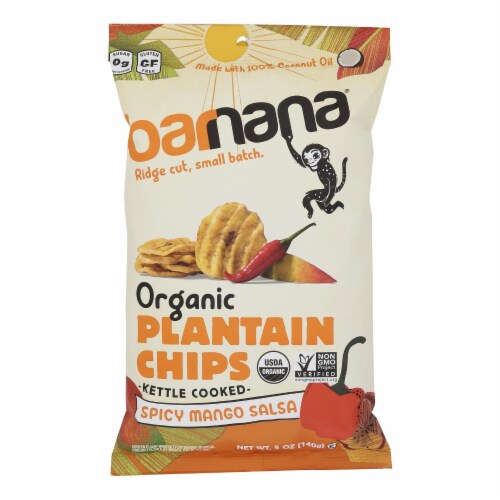 Barnana - Plantain Chips - Spicy Mango Salsa - Case of 6-5 OZ Perspective: front