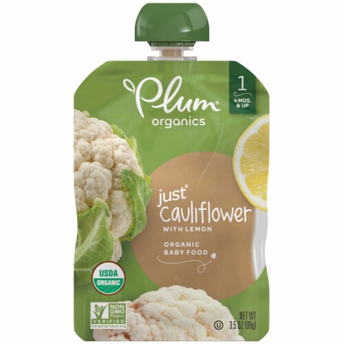 Plum® Organics Just® Cauliflower Baby Food Perspective: front