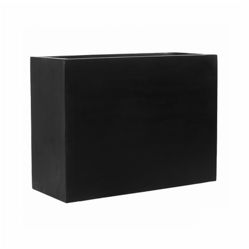 28"H x 15"W x 37"L, Black Fiberstone Planter Perspective: front