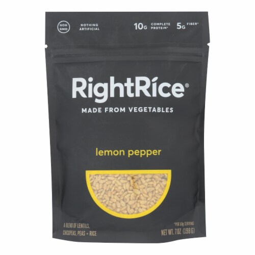 RightRice - Made From Vegetables - Lemon Pepper - Case of 6 - 7 oz. Perspective: front