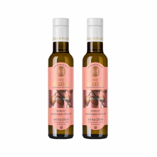 Single Varietal Cornicabra Extra Virgin Olive Oil. Pack 2 x 8.5 fl oz (250 ml) Perspective: front