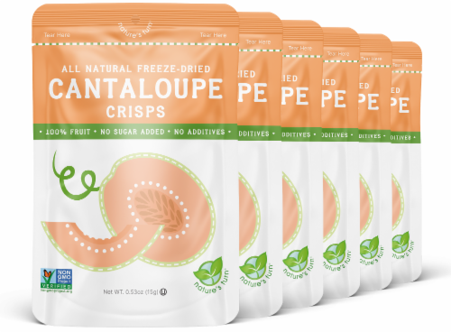 Freeze-Dried Cantaloupe Crisps 15g (.53oz)  - 6-PACK Perspective: front