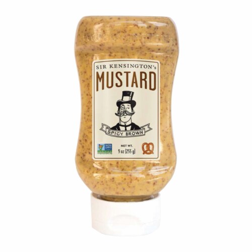 Sir Kensington's Mustard - Spicy Brown Squeeze Bottle - Case of 6 - 9 oz Perspective: front