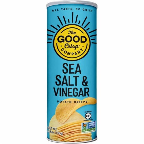 The Good Crisp Company Sea Salt & Vinegar Potato Crisps Gluten Free, 5.6 oz (Pack of 8) Perspective: front