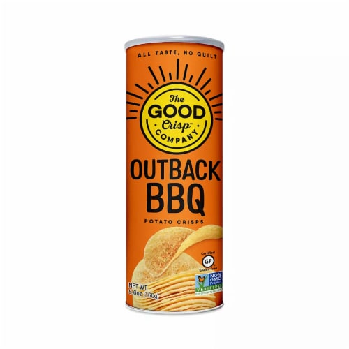 The Good Crisp Company Outback BBQ Potato Crisps Gluten Free , 5.6oz (Pack of 8) Perspective: front