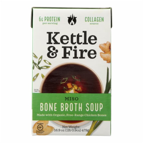 Kettle and Fire Soup - Miso Soup - Case of 6 - 16.9 oz. Perspective: front