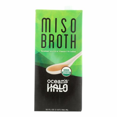Ocean's Halo Broth Miso  - Case of 6 - 32 fl. oz. Perspective: front