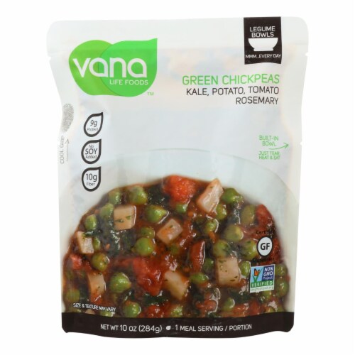 Vana Life Foods Kale Potato Tomato Rosemary Green Chickpea Legume Bowls  - Case of 6 - 10 OZ Perspective: front