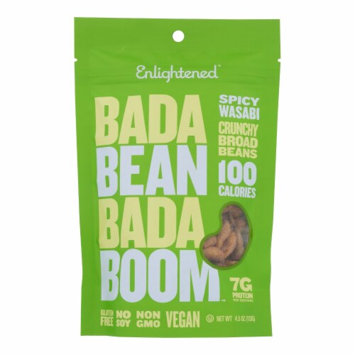 Enlightened - Bada Bean Bada Boom - Crunchy Beans - Spicy Wasabi - Case of 6-4.5 OZ Perspective: front