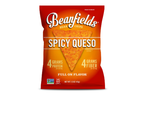 Beanfields Spicy Queso Bean Chips 1.5oz (CASE) Perspective: front