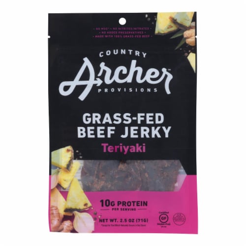 Country Archer™ Grass Fed Teriyaki Beef Jerky Perspective: front
