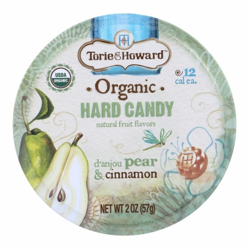 Torie And Howard Organic Hard Candy - Danjou Pear And Cinnamon - 2 Oz - Case Of 8 Perspective: front