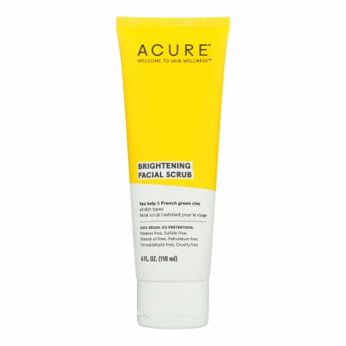 Acure - Brightening Facial Scrub - Argan Extract and Chlorella - 4 FL oz. Perspective: front