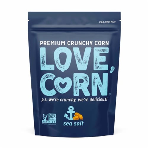 Love Corn Sea Salt Non GMO 4 oz (Pack of 12) Perspective: front