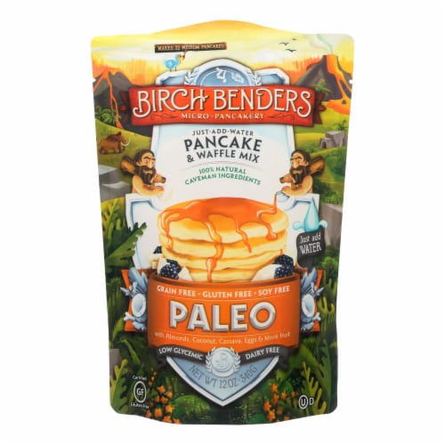 Birch Benders - Pancake and Waffle Mix - Paleo - Case of 6 - 12 oz Perspective: front