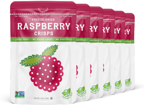 Freeze-Dried Raspberry Crisps 34G (1.20oz) - 6-PACK Perspective: front