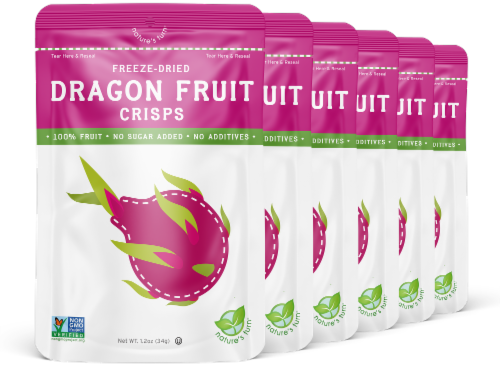 Freeze-Dried Dragon Fruit Crisps 34G (1.20oz) - 6-PACK Perspective: front