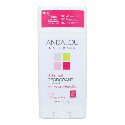 Andalou Naturals - Deodorant Vgn Pro Rose Pomegranate - 1 Each - 2.65 OZ Perspective: front