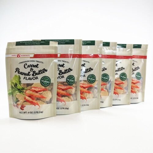 Premium All Natural Dog Treats Carrot Peanut Butter 6 Ounce Bags 6 Case 36oz 6 bags Smith s Food and Drug