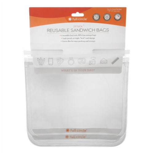 Full Circle Clear Reusable Ziptuck Snack Bags 7 x 4.6