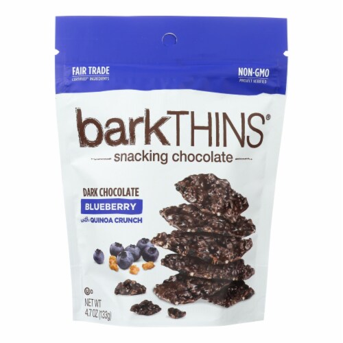 Bark Thins Snacking Dark Chocolate - Blueberry With Quinoa Crunch - Case Of 12 - 4.7 Oz. Perspective: front