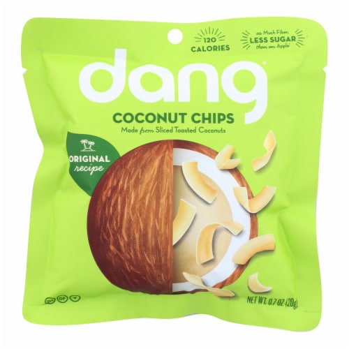 Dang - Toasted Coconut Chips - Original Recipe - Case of 24 - .7 oz. Perspective: front