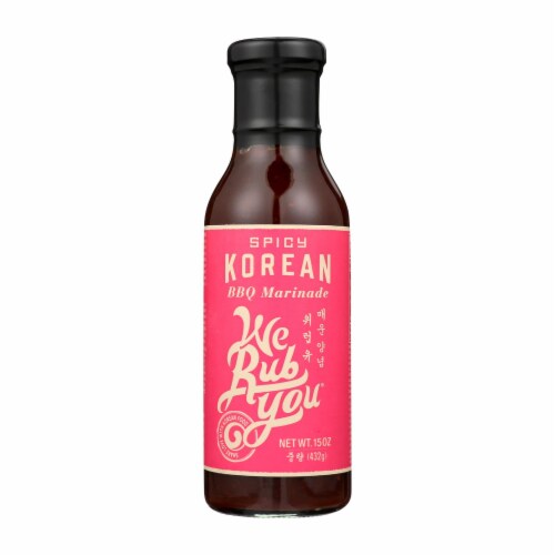 We Rub You BBQ Marinada - Spicy Korean - Case of 6 - 15 oz. Perspective: front