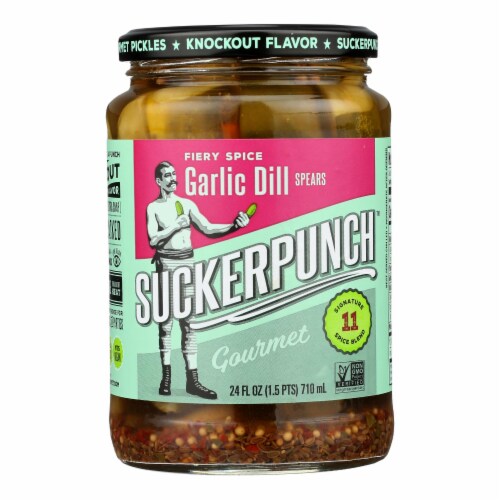 Suckerpunch - Pickle Spr Dill Grlc Fire - Case of 6 - 24 OZ Perspective: front