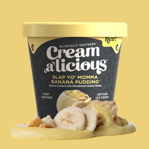 Creamalicious™ Slap Yo' Momma Banana Pudding Artisan Frozen Dessert Perspective: front