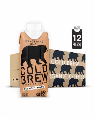 Wandering Bear Straight Black Cold Brew Coffee Perspective: front