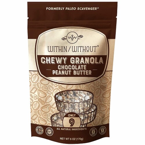 Within/ Without Chewy Granola Chocolate Peanut Butter Gluten Free, 6oz (Pack of 6) Perspective: front