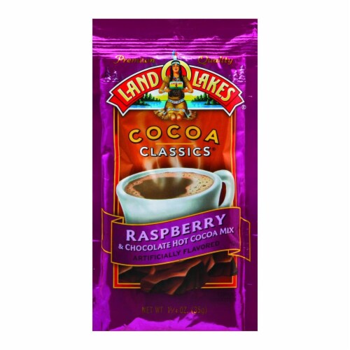 Land O' Lakes Cocoa Classic Mix - Raspberry and Chocolate - 1.25 oz - Case of 12 Perspective: front