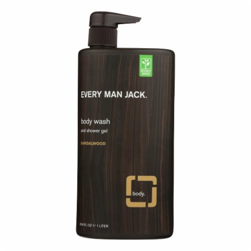 Every Man Jack Body Wash Sandalwood Body Wash - Case of 33.8 - 33.8 fl oz. Perspective: front