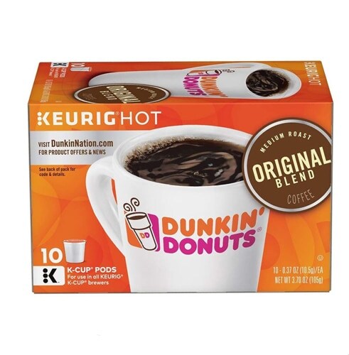 Dunkin Donuts Medium Roast Original Blend Coffee K Cup Pods 10 ct 0.37 oz Fred Meyer