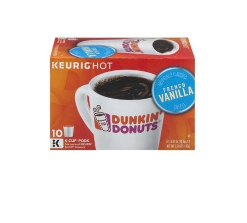 Dunkin' Donuts French Vanilla Flavored Ground Coffee K-Cup Pods Perspective: front