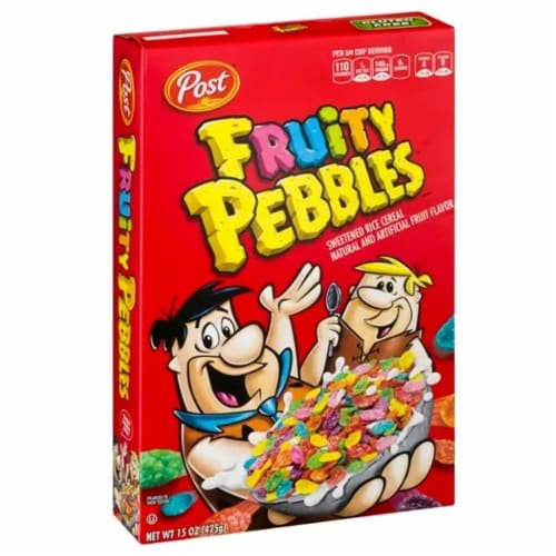 Post Fruity Pebbles Cereal, 15 Ounce -- 12 per case. Perspective: front
