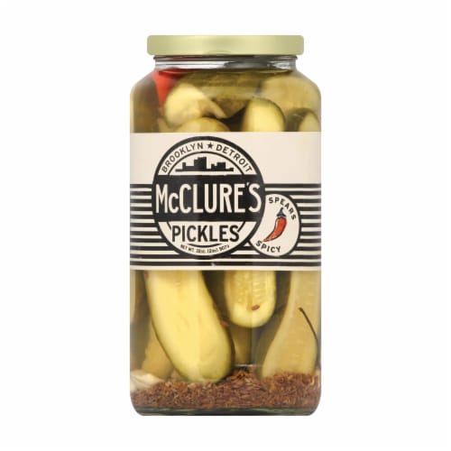 McClure's Pickles Spicy Spears - Case of 6 - 32 oz. Perspective: front